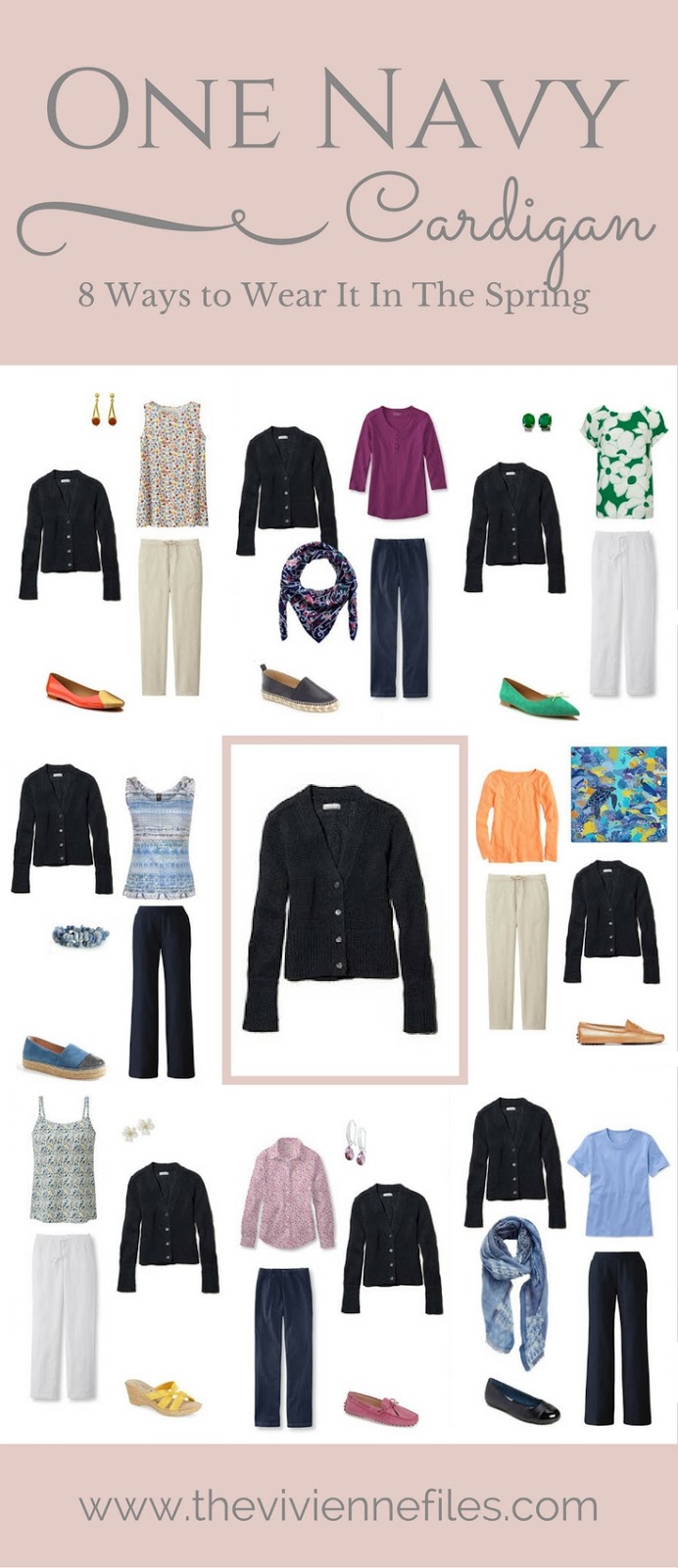 How to Wear A Navy Cardigan for Spring 8 Outfits! The Vivienne Files