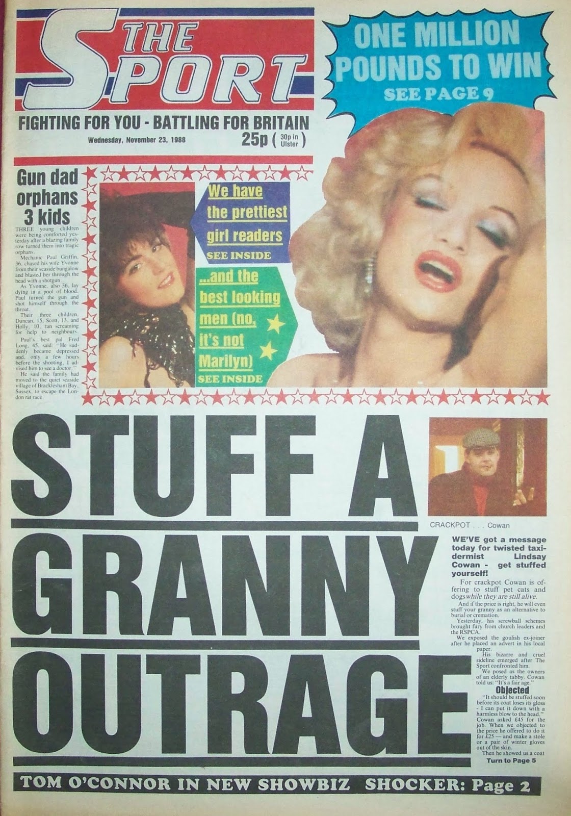 Daily Sport 23 November 1988