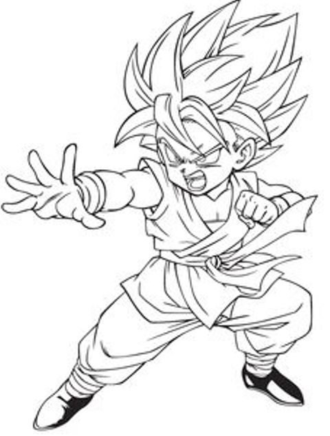 Mewarnai gambar son goku tokoh utama dalam anime jepang (Dragon Ball)