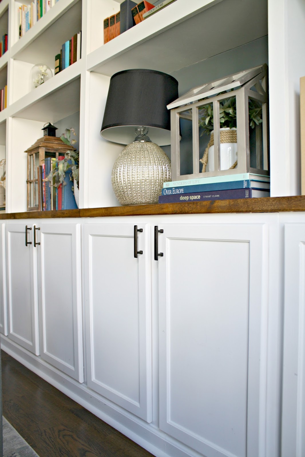 How to Create Custom DIY Built Ins With Stock Cabinets | Thrifty Decor