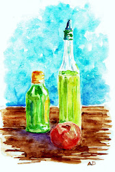 painting oil vinegar still simple adron artist tomato