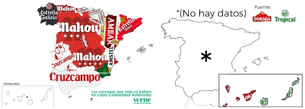 No hay datos de cervezas Canarias en el mapa de España No hay datos de cervezas Canarias en el mapa de España