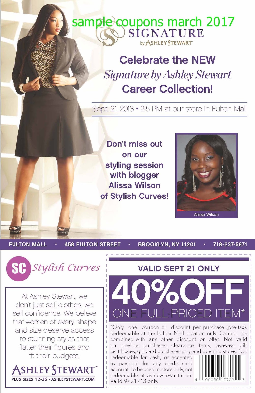 Coupon code for ashley stewart
