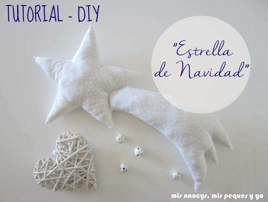 mis nancys, mis peques y yo, tutorial DIY cojín con forma de estrella de Navidad