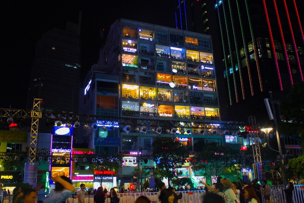 balcony cafe building at ho chi minh city