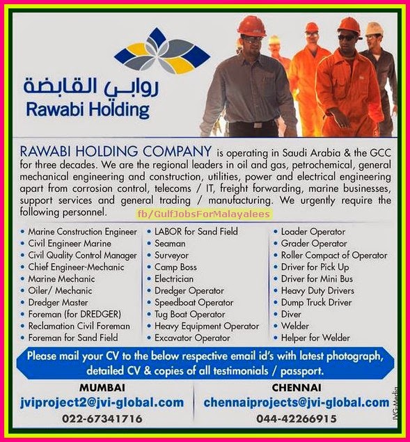 Rawabi Holding co Jobs for GCC Gulf Jobs for Malayalees