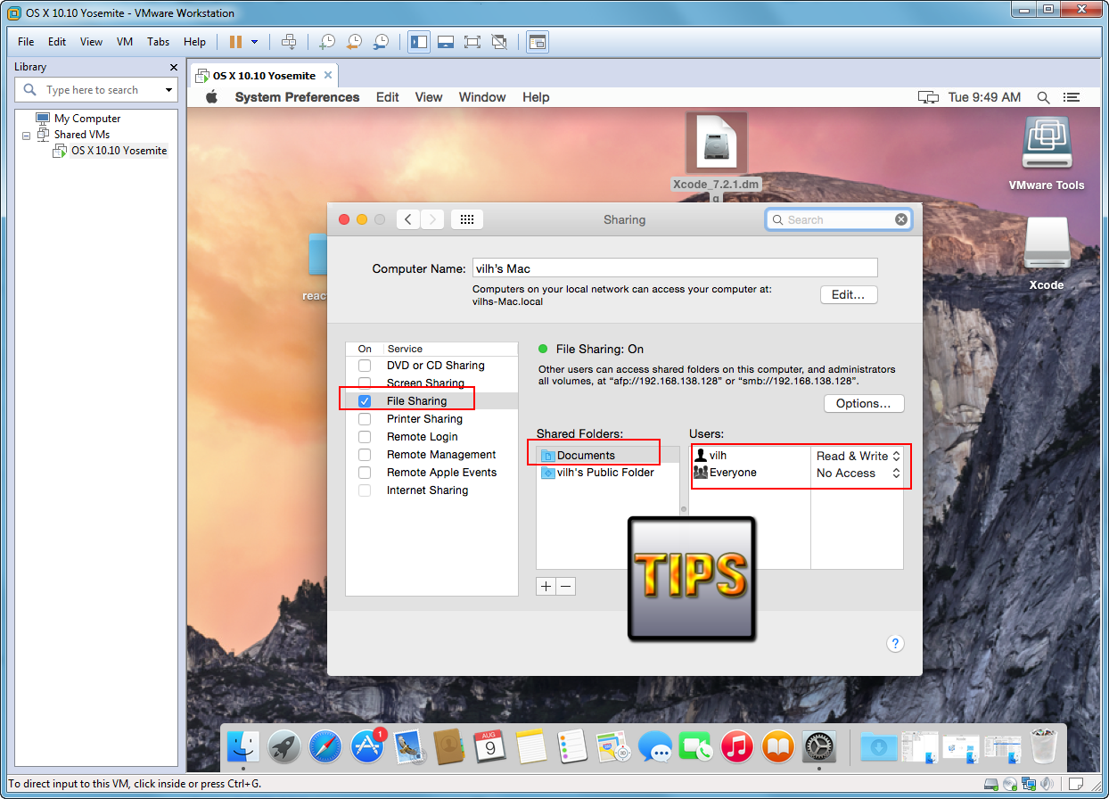 How to Enable Folder Sharing between Mac OS X and Windows 7 with VMware Software - Webzone Tech Tips Zidane