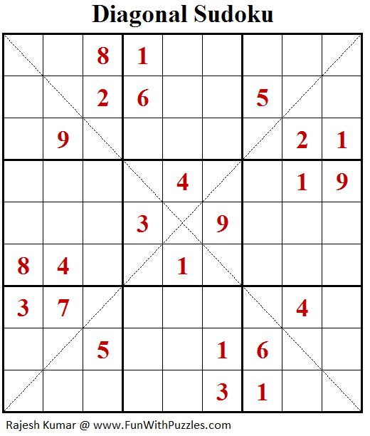 Diagonal Sudoku (Daily Sudoku League #182)-A