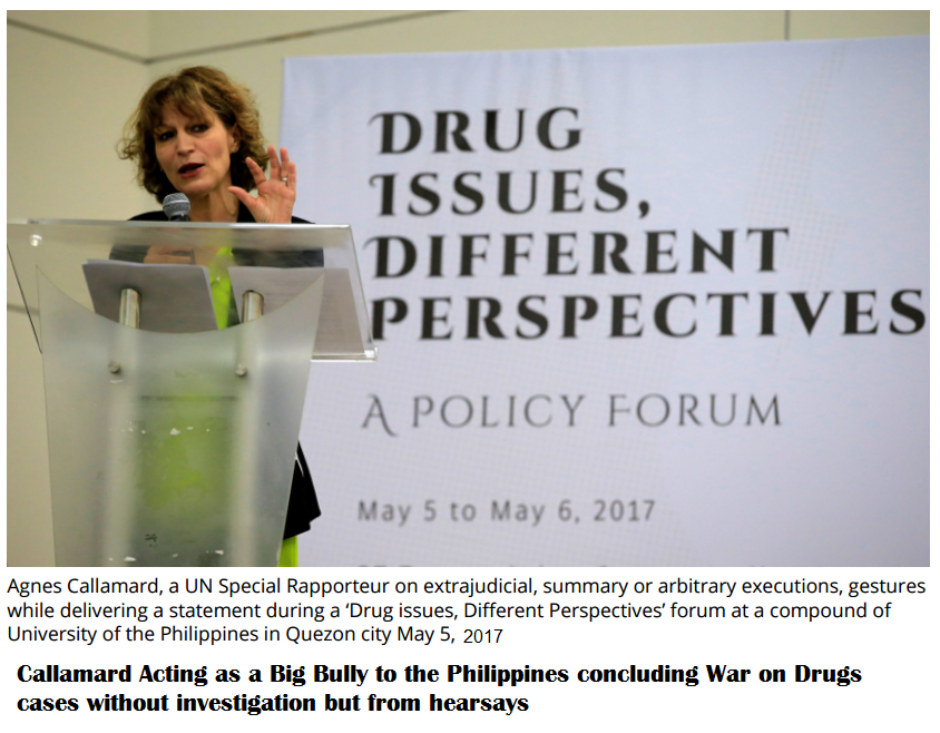 UN Rapporteur Agnes Callamard Acting as Big Bully in the Philippines