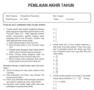 Soal Pat Matematika Peminatan Kelas 11 Dan Jawabannya Panduandapodik Id