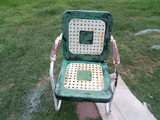 Rusty Pot Antiques: Vintage Metal glider,metal rocking chair, and metal ...
