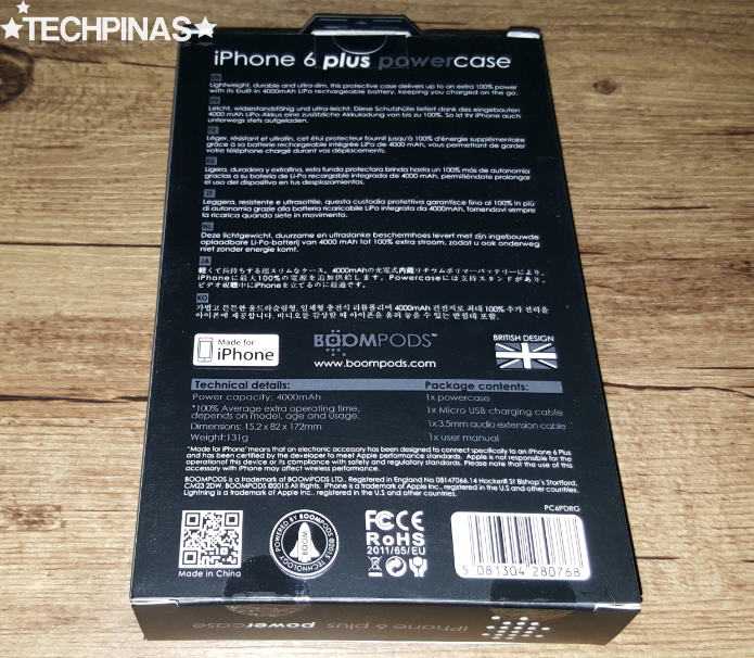 Power Case for Apple iPhone 6 Plus, Boompods Power Case