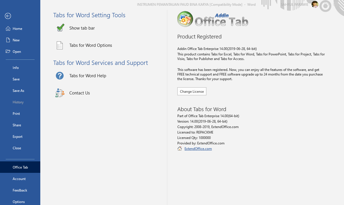 Cara Instal Office Tab Microsoft Office 2019 Full Version