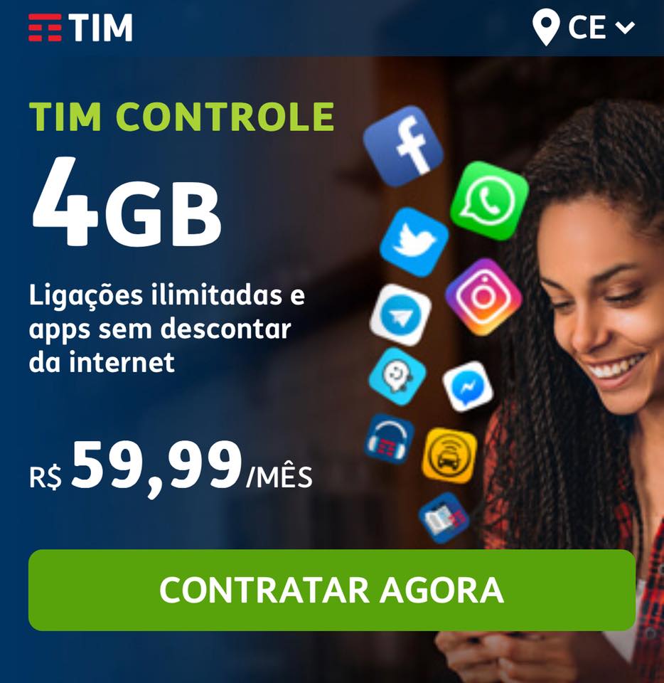 TIM Controle com apps sem descontar da internet! 