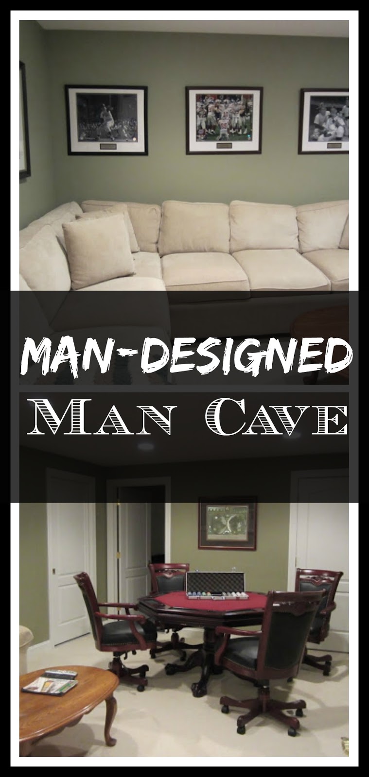 Man Designed Man Cave in the basement - the one room I let my husband design!