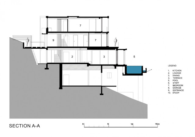 Section drawing of the modern house
