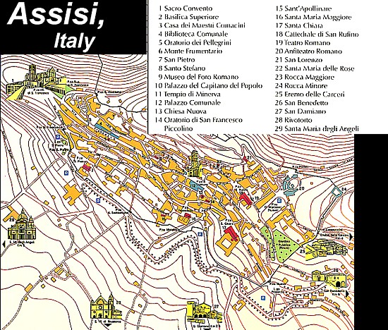 Art Now and Then Renaissance Cities Assisi - Map Of Assisi