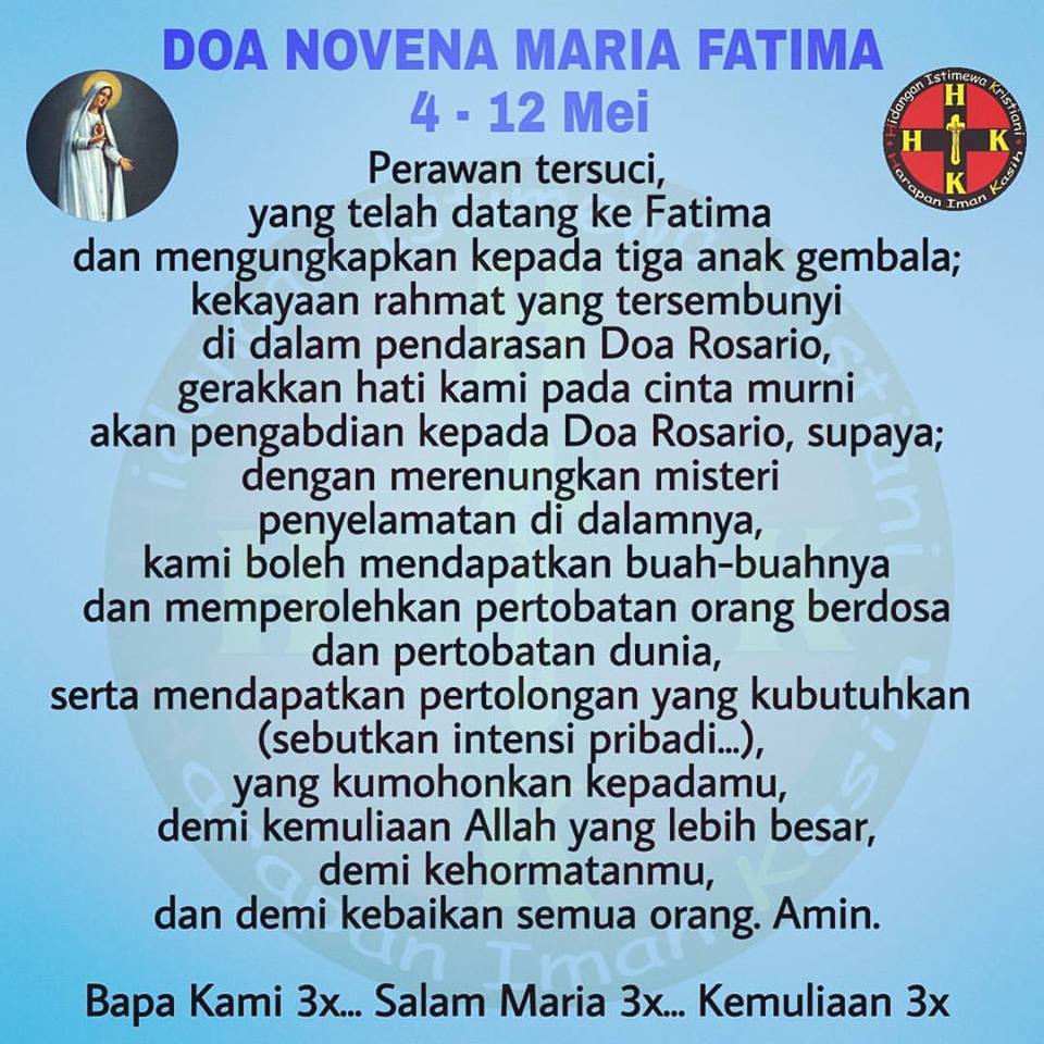 Gambar Doa Novena Maria Fatima