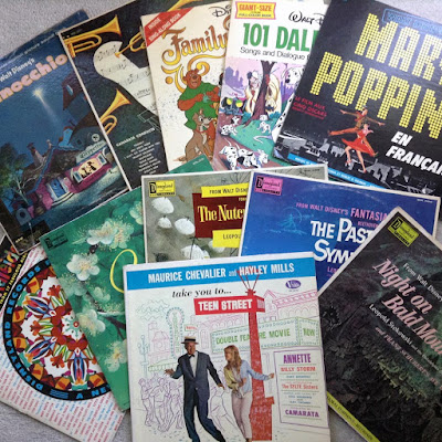 Pile of Disney Records Disneyland Records, LPs, Vinyl Albums