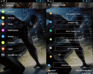 BBM Whatsapp Mod Tema Spiderman Black V3.0.1.25 Apk BBM Whatsapp Mod Tema Spiderman Black V3.0.1.25 Apk