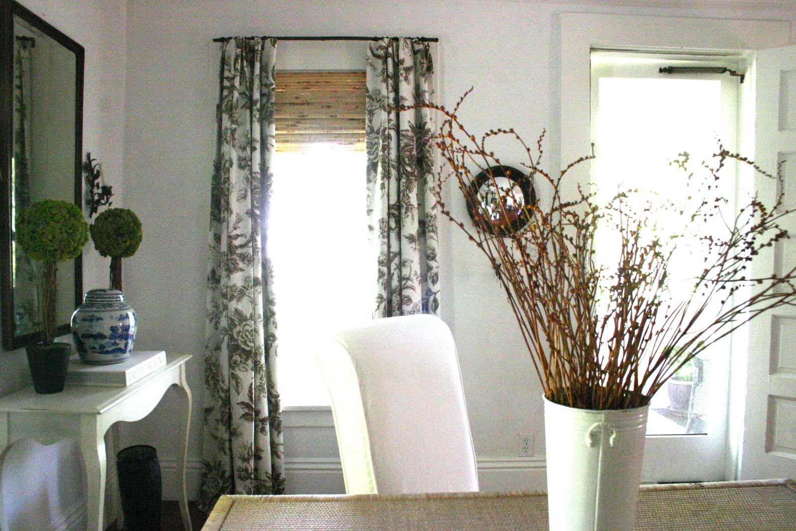 bamboo curtain rods The Gardener's Cottage