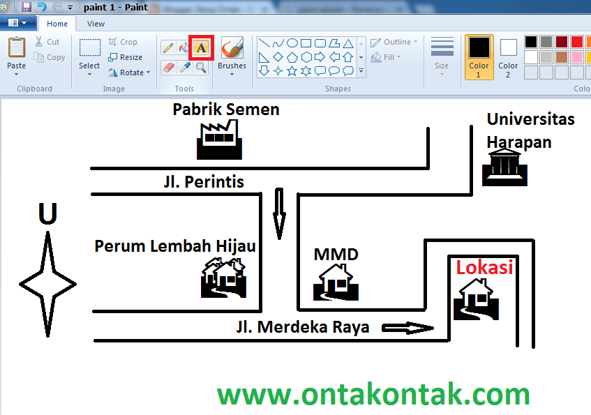 Cara Membuat Denah Lokasi dengan Paint Bang Ontak