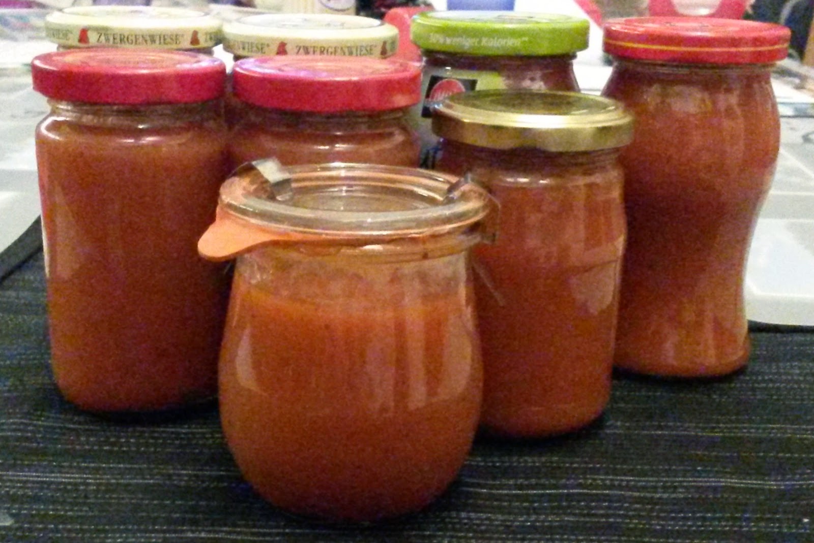 Drea´s TM und ActiFry Rezepte-Welt: Rhabarber-Erdbeer-Eierlikör-Marmelade: