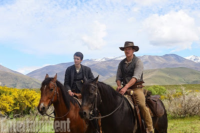 Image of Michael Fassbender and Kodi Smit-McPhee in the western Slow West