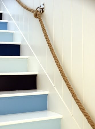 Nautical Rope Stair Railing and Rope Bannister Ideas for the Home