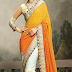 Beautiful Cream and Orange Saree - Diya