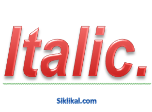 Penggunaan Huruf Miring Siklikal Com