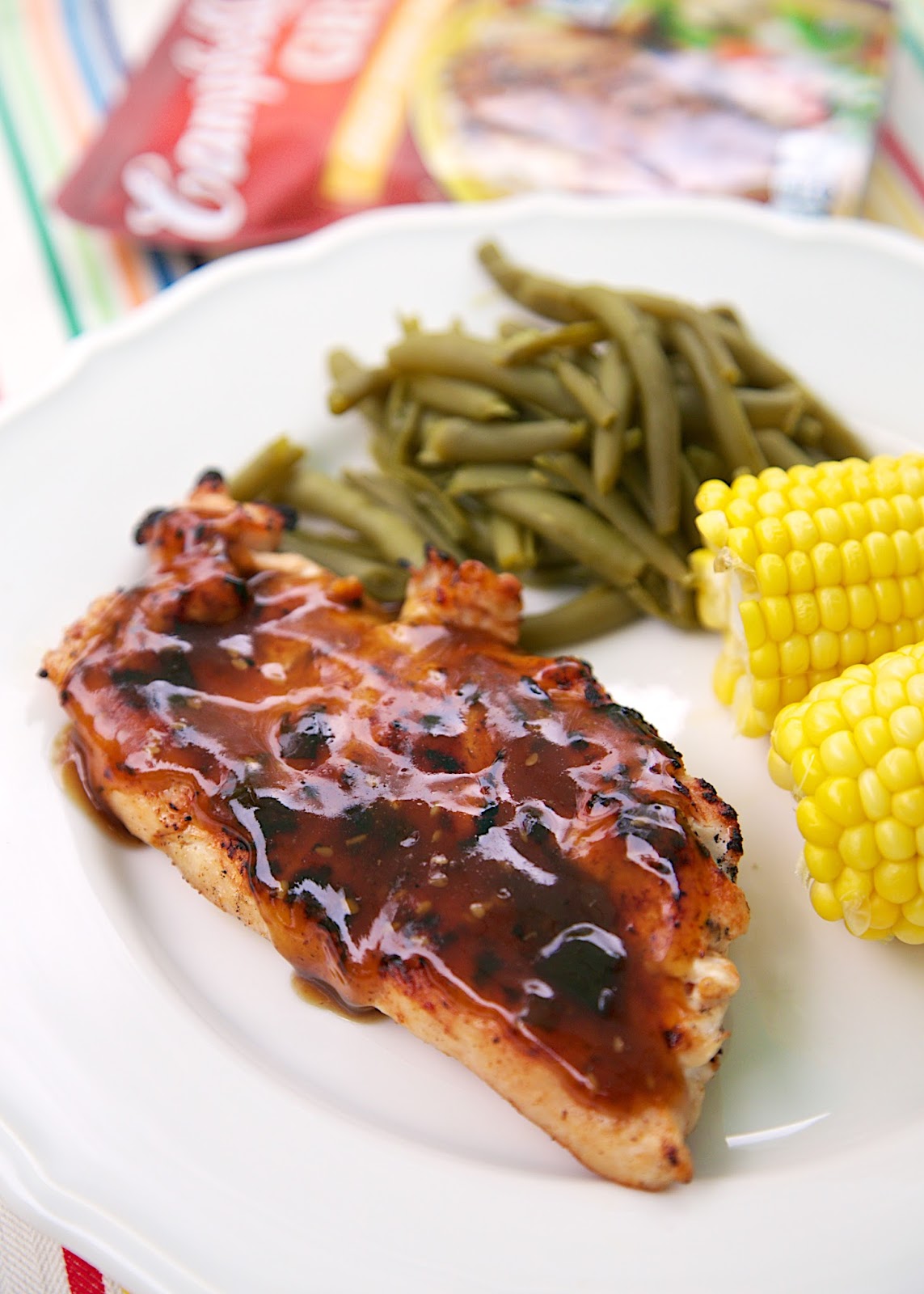 Campbell's Grill Sauces - Just 3 simple steps - season, grill and pour the sauce over the chicken. I don't know about you, but this is definitely my kind of easy weeknight meal! Start to finish in about 15 minutes with no prep-work.