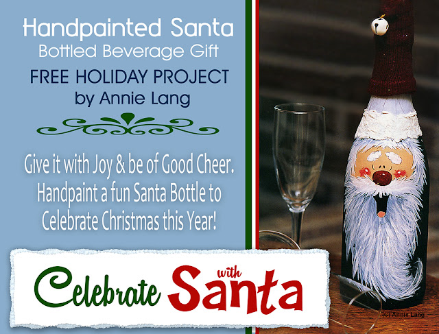 You can download this DIY Celebrate with Santa whimsical character painted bottle project designed by Annie Lang for FREE at Annie Things Possible!