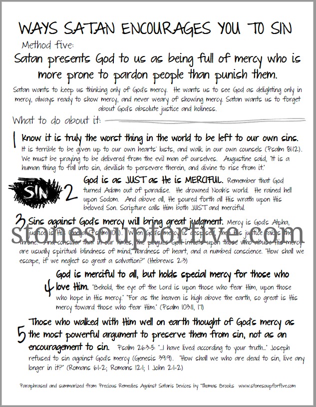 Stone Soup for Five: How Satan encourages us to sin--Method 5