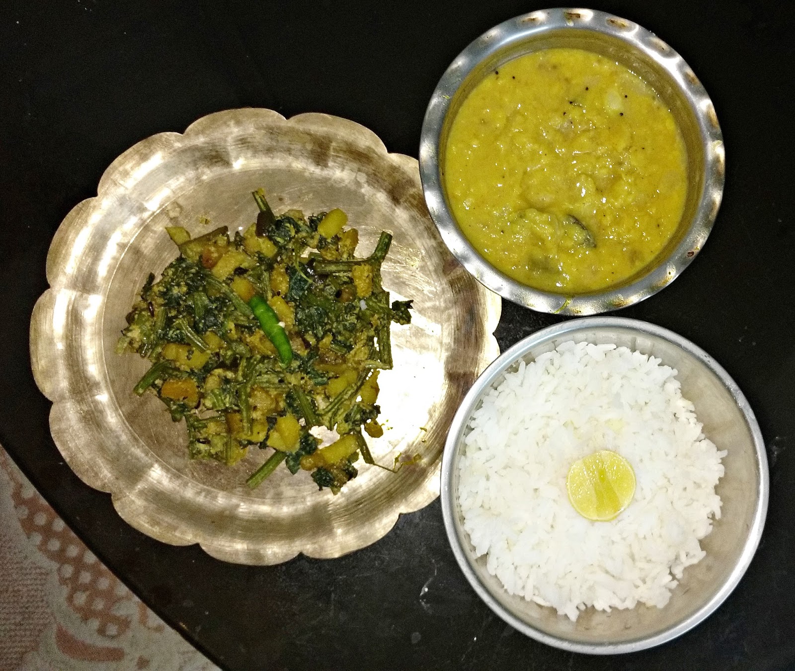 Lau shaag er chochchori A traditional Bengali vegan dish Baisali's
