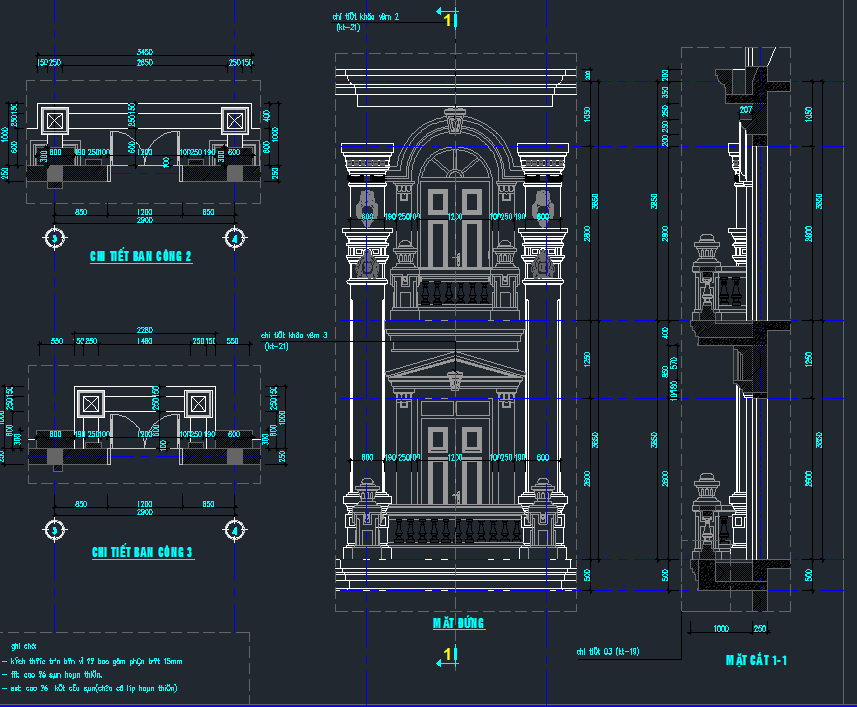 Autocad Exterior classic facade (With details ) 2