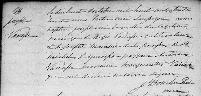 Joseph Vanasse 1838 baptism record