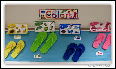 Ocean Bulletin Board using Flip Flops as Color Focus {Ocean RoundUP at RainbowsWithinReach}