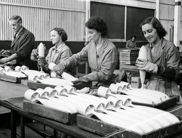 Pictures of South Australian Women Working in a Munitions Factory During World War II