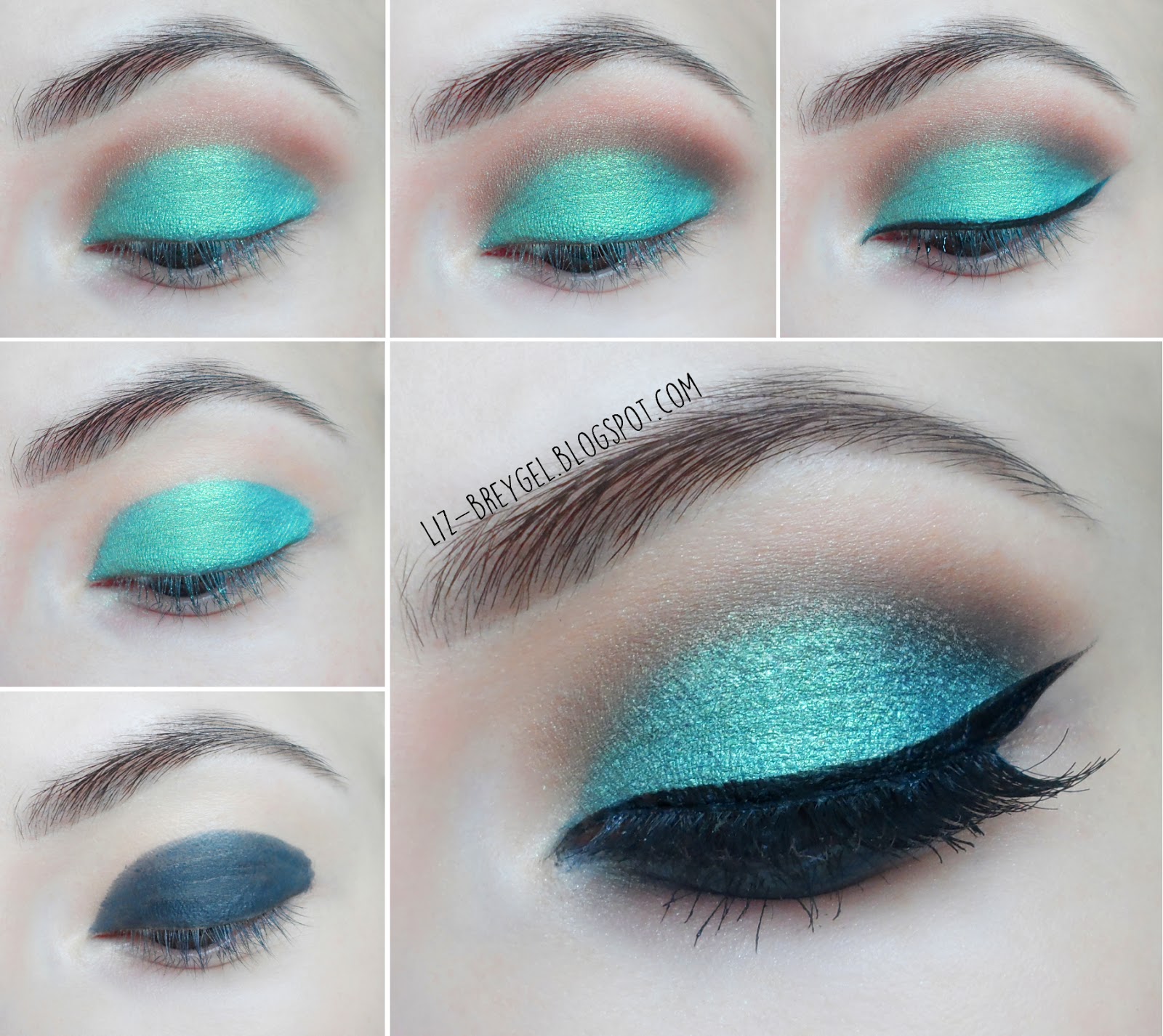 liz breygel beauty angel blogger eye shadow duochrome easy night makeup step by step tutorial for brown green eyes