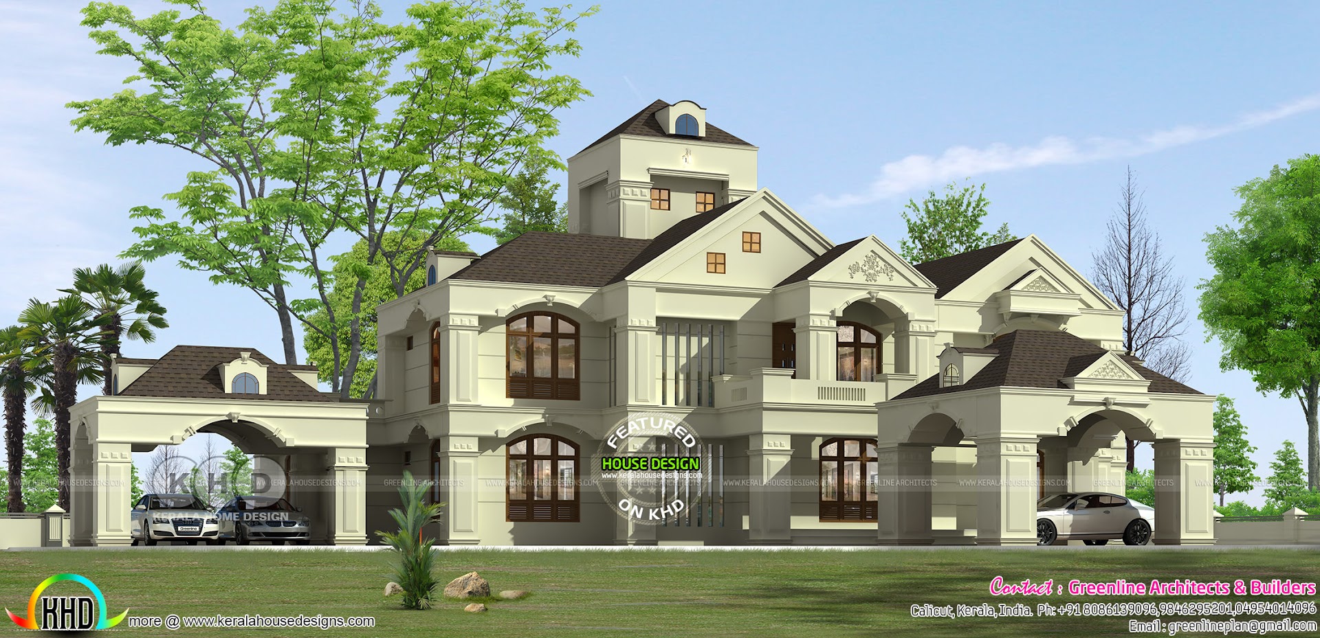 5700 Square Feet Luxury Colonial Home With 5 Bhk Kerala