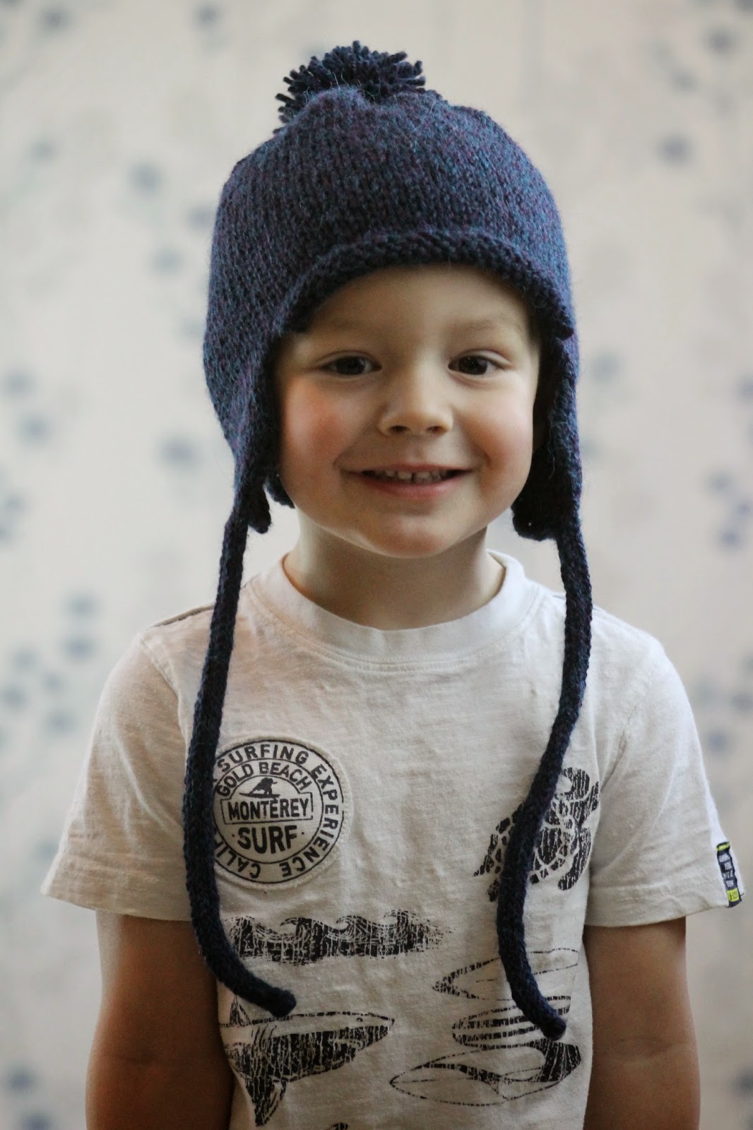 Ear Flap Childs Beanie Knitting Pattern Knitted Child's Hat With