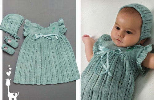Cute Baby Knitted Dress 0-12 Months - Free Pattern