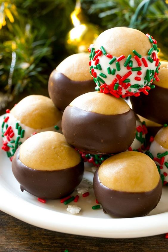 This recipe for buckeye balls is the classic peanut butter balls dipped in dark or white