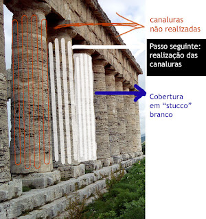 Área arqueológica de Segesta na Sicília grafica colonne non finite - Área arqueológica de Segesta na Sicília