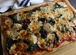 Pancetta Herbed Goat Cheese and Spinach Pizza
