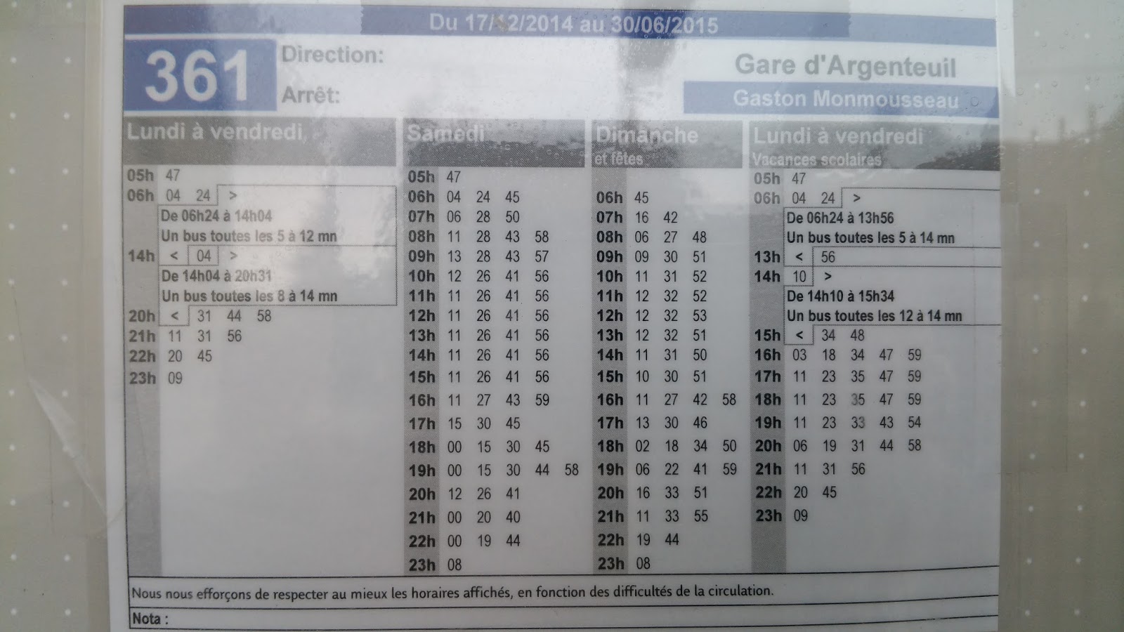 Ligne 361 Bus Horaires Bus 361 Paris Horaire Ligne 361 Gare D