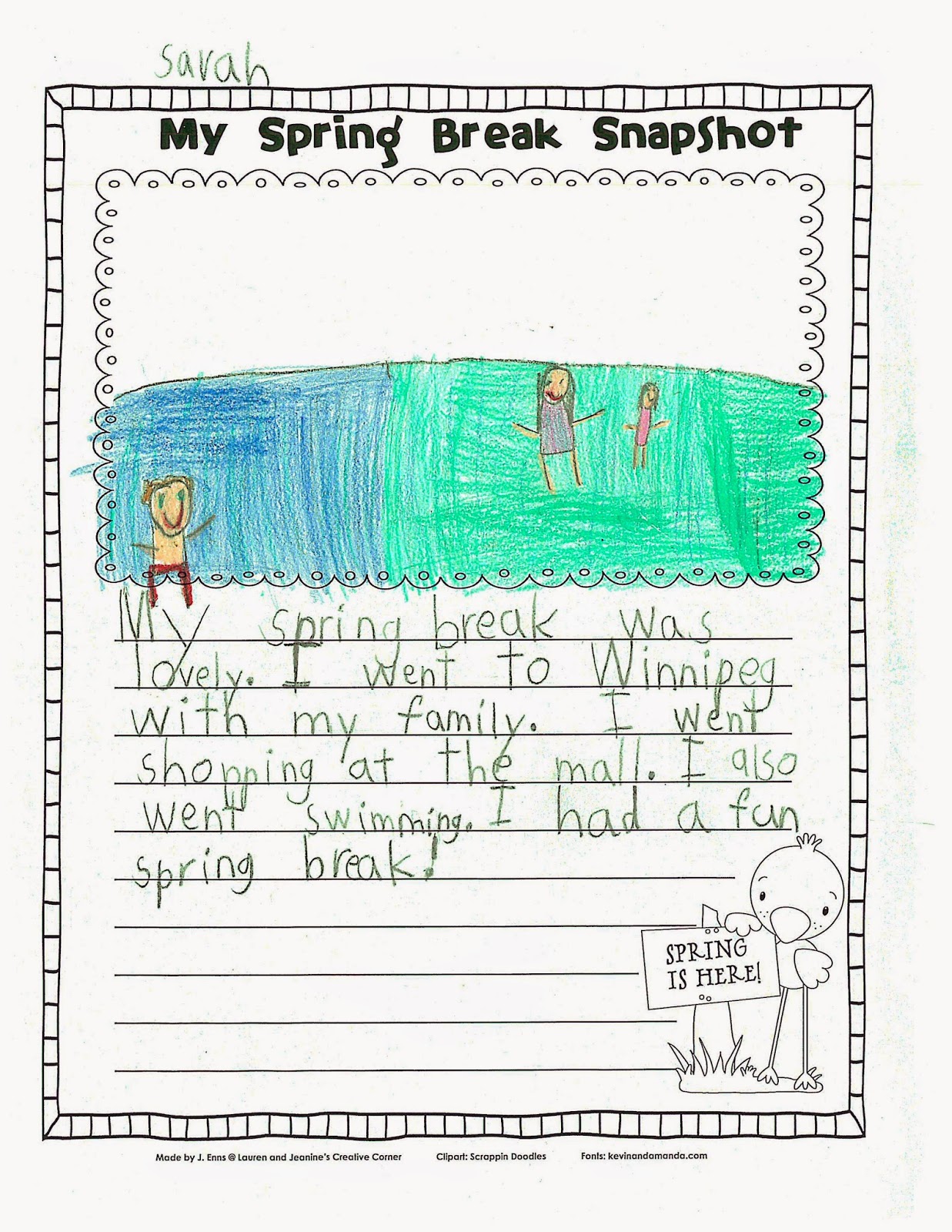 The Passionate Educator a blog by Mrs. Obach Spring Break Snapshot!