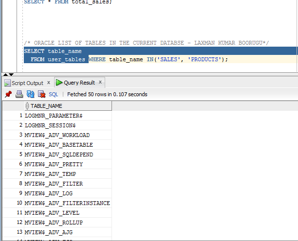 SQL QUERIES - FOR ANALYSIS: HOW TO KNOW WHICH TABLES ARE AVAILABLE IN ...
