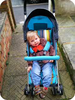 15 month old in stroller, lollipop lane stroller in use